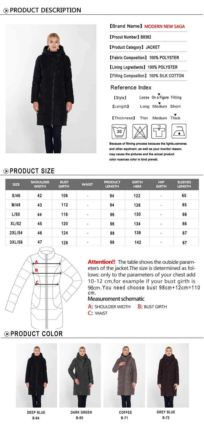 MODERN NEW SAGA Winter Long Coat Women Hooded Warm Long Jacket Women Winter Parka Ladies Coats Overcoat Woman Winter Coat