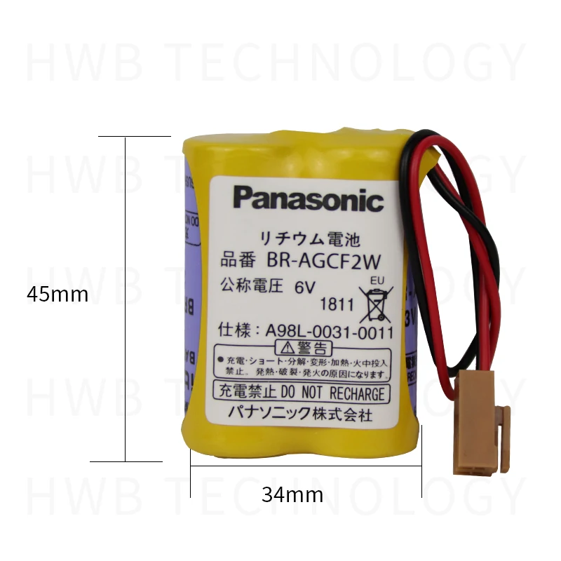 1 шт./лот pushout 100% оригинальная новая батарея для Panasonic BR AGCF2W с разъемом 6V PLC FANUC