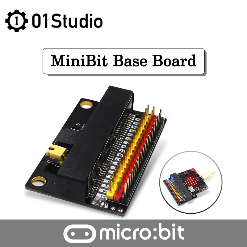 01Studio MiniBit Базовая плата MicroBit Micro: бит расширение платы Программирование с блоками