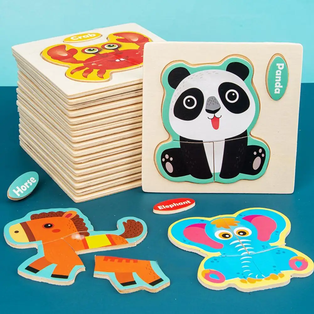

Animal Three-dimensional Jigsaw Puzzle Children's Educational Wooden Puzzle Baby Creative Early Education Toys