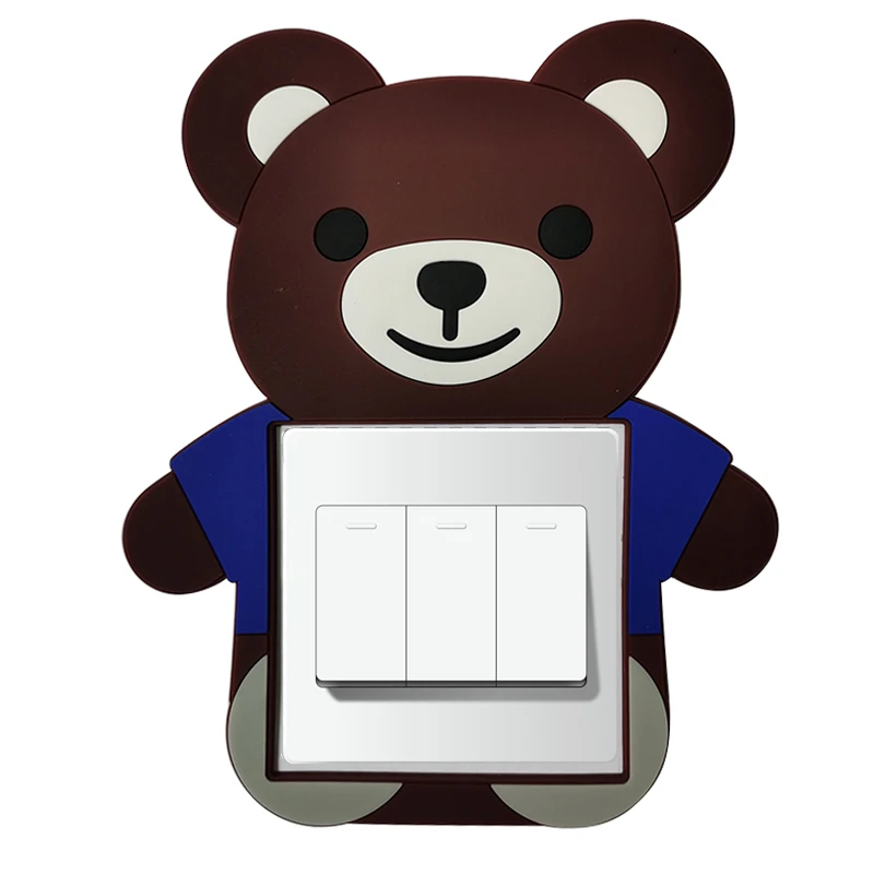 

Cartoon mouse Room Decor 3D Wall Silicone On-off Switch Luminous Light Switch Outlet Wall Stickers