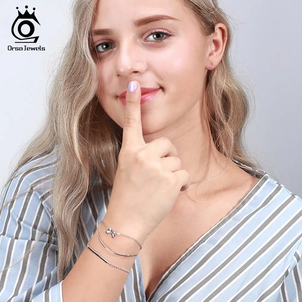 ORSA JEWELS женские браслеты из стерлингового серебра 925 пробы Идеальный полированный