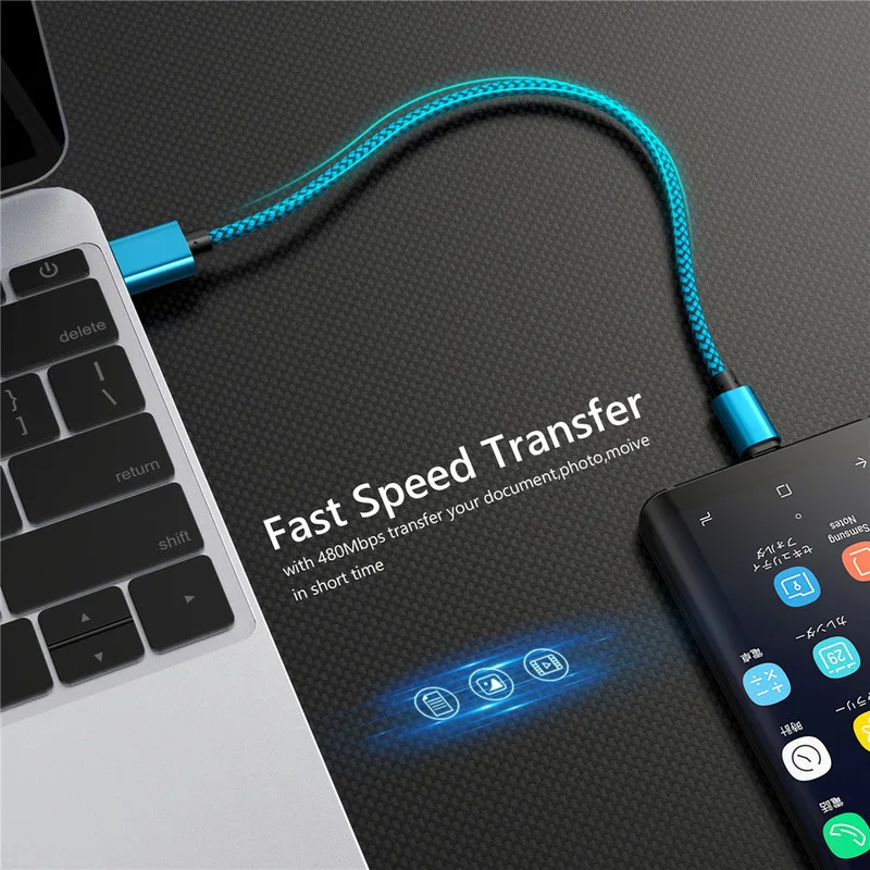 Кабель USB Type C для Xiaomi Redmi Note 7 Mi 9 Samsung S9 2.5A кабель быстрой зарядки и синхронизации