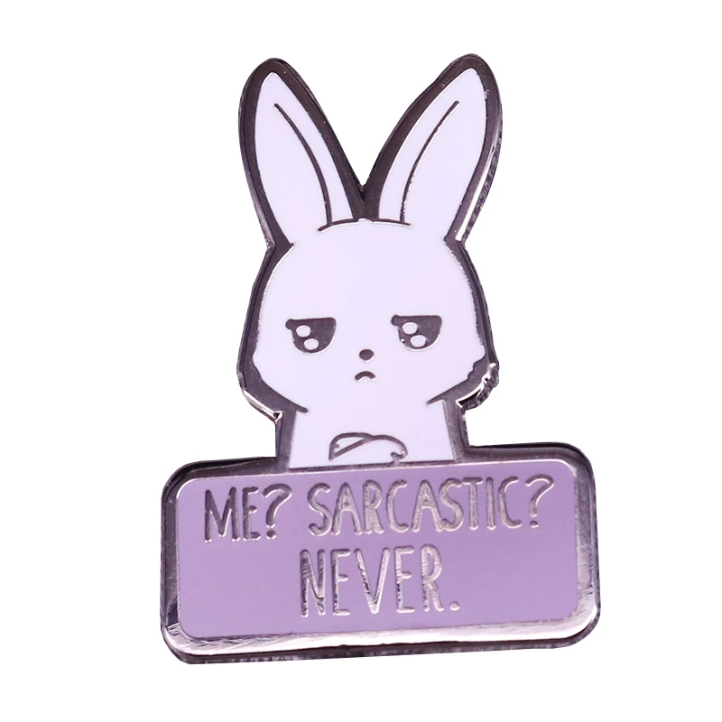 Забавный саркастический кролик булавка на лацкан милый смешной юмор стильное