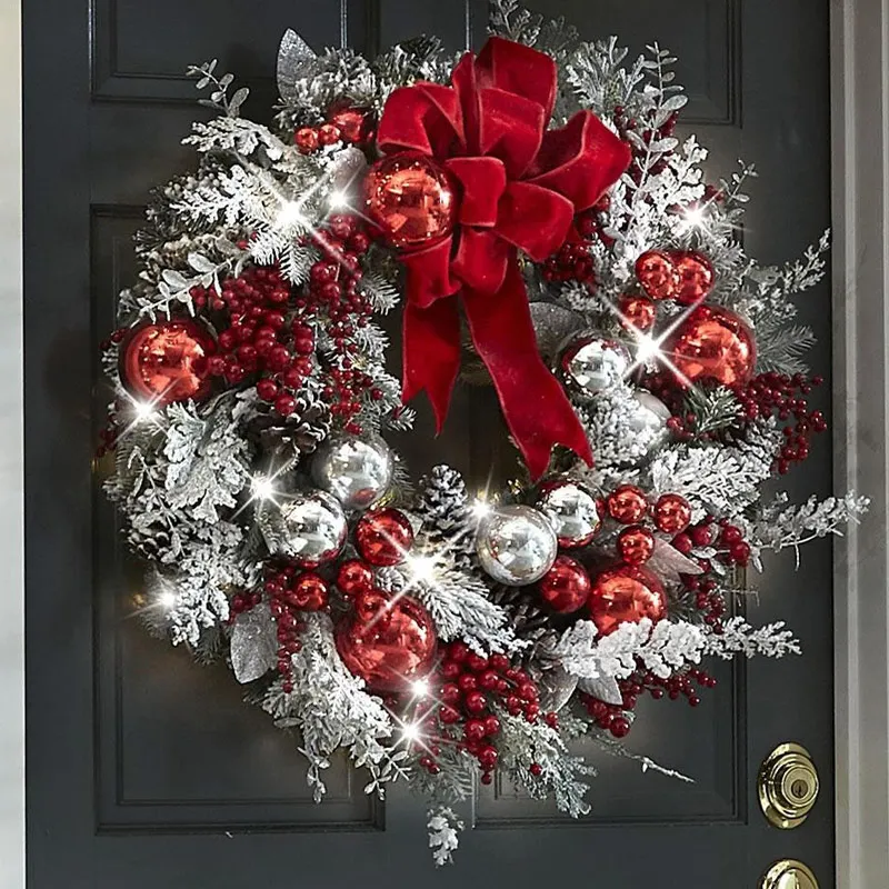 

Висячие украшения на стену входной двери, Рождественский венок, занавеска на стену, висячий декор для торгового центра, отеля, дома, улицы, Р...