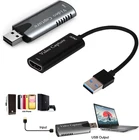 4K USB 2,0 3,0 HDMI-совместимая карта видеозахвата 1080p коробка для захвата игр для PS4 Xbox OBS потоковая трансляция HD-камера пластина для записи