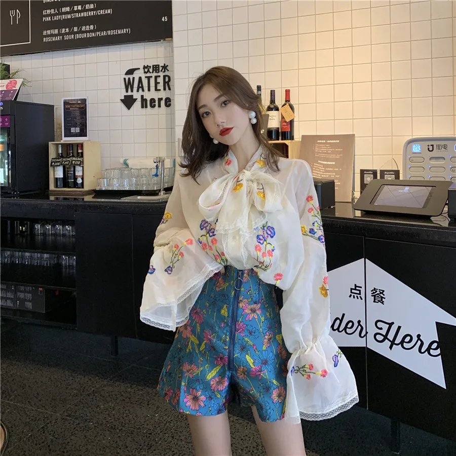 Модный дизайнерский подиумный костюм комплект для осени 2020 женская рубашка с