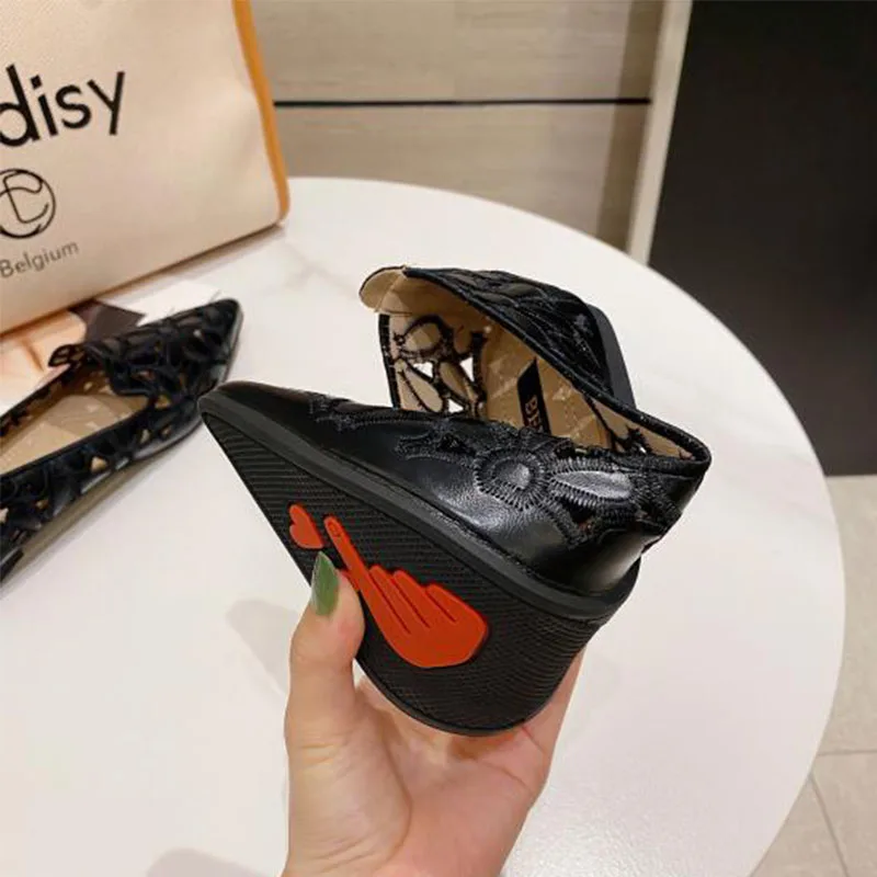 Gioio Women's pointed toe Shoes Spring Loafers Casual Single shoes Yellow Hollow Non-slip Gile's outdoor slippery shoes