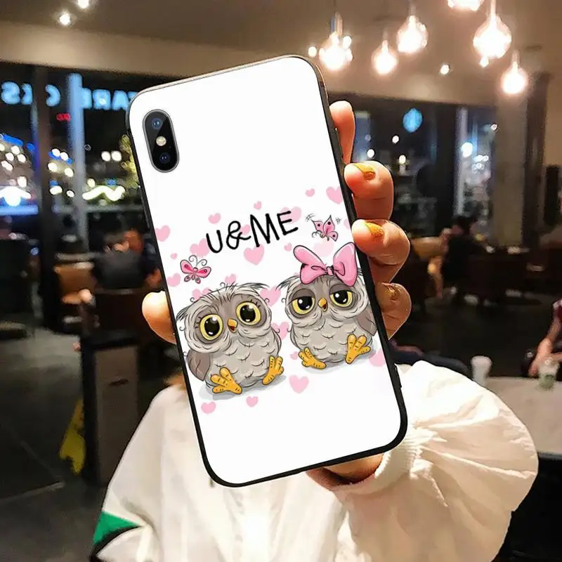 

Cute Owl cartoon animal luxury shell Phone Case for iPhone 11 12 pro XS MAX 8 7 6 6S Plus X 5S SE 2020 XR