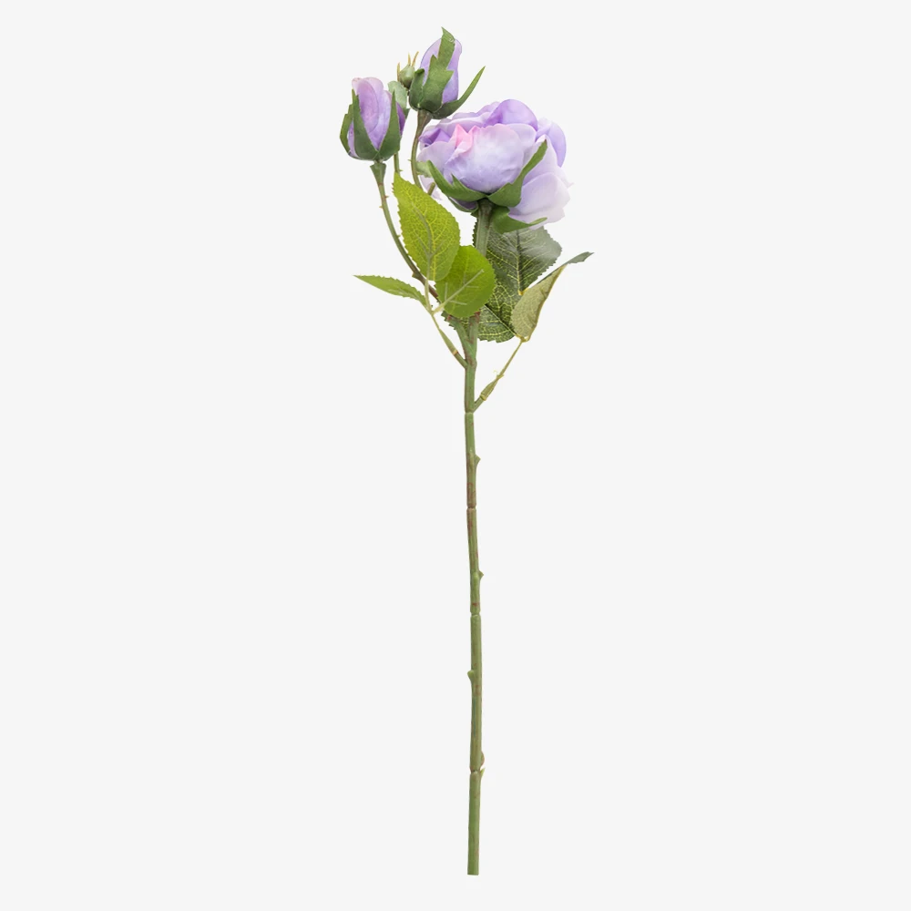Purple Красивые большие искусственные розы, латексные цветы, ветка 2 бутона, настоящие на ощупь, свадебные фальшивые цветы для дома, рождественские украшения, белые - Цвет: Purple
