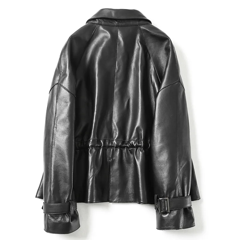 Женская куртка из натуральной овечьей кожи винтажная в Корейском стиле модель 100%