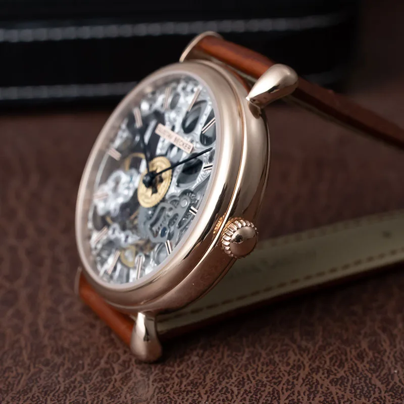 Часы мужские механические водонепроницаемые с сапфировым стеклом 50 м|Мужские