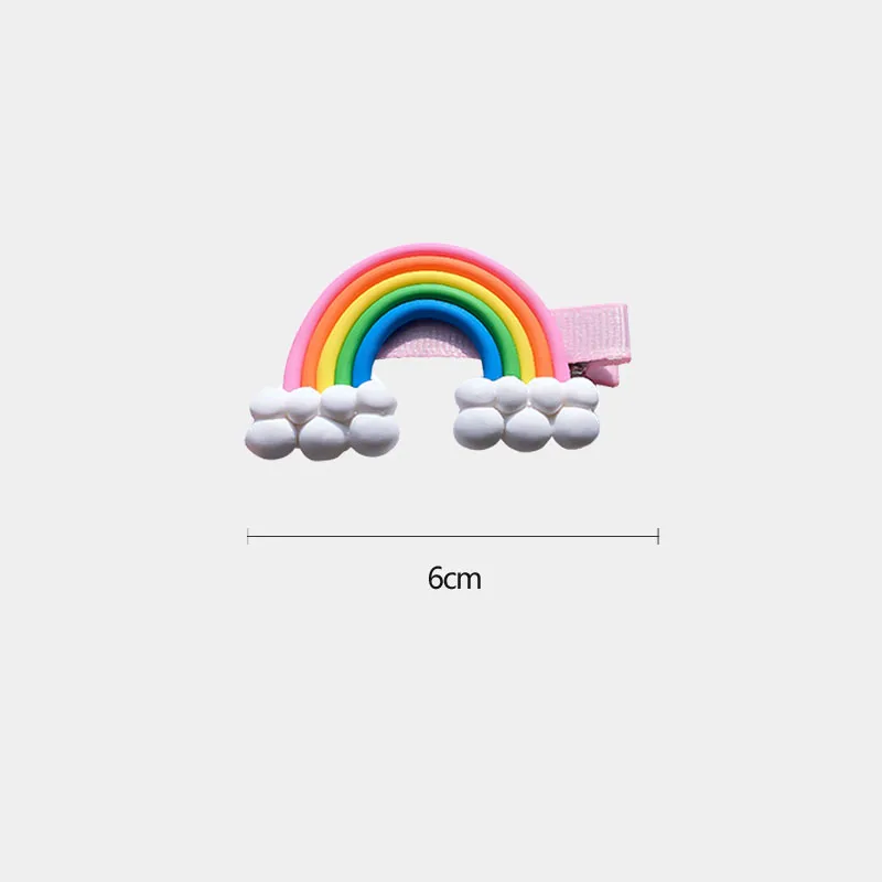 

New Cute Rainbow Hair Clips For Girls Colorful Lollipop Hairpins Cartoon Cloud Barrettes Hairclip Set Children Hair Accessories