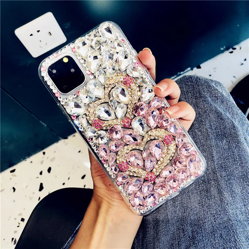 

Jewelled Crystal Case for iPhone 11 Pro Max XR XS Max 6 7 8 Plus DIY Full 3D Diamond Bling Funda Cases