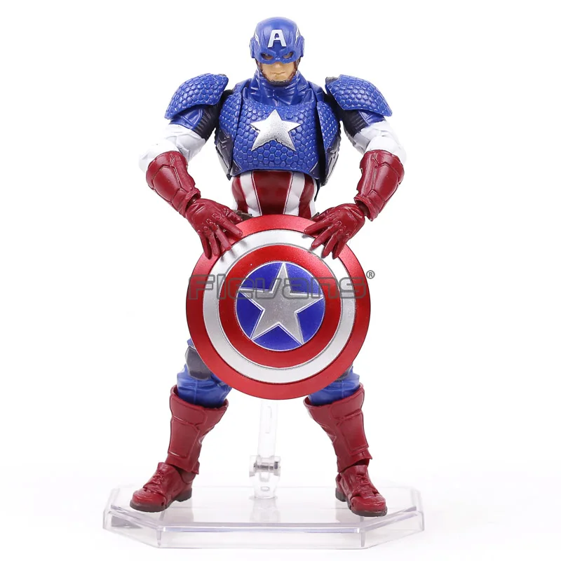 

Revoltech Series NO.007 Captain America PVC Action Figure Collectible Model Toy