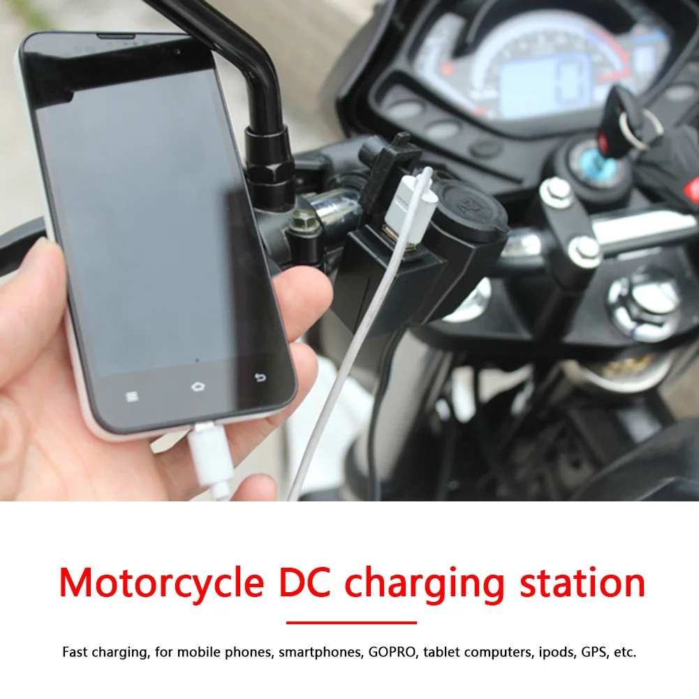 Водонепроницаемый адаптер USB для зарядного устройства на руль мотоцикла 12 в