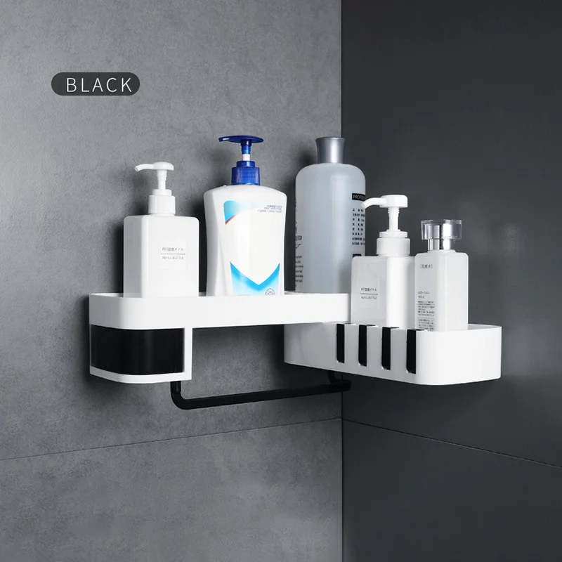 

Corner Shower Shelf Bathroom Shampoo Shower Shelf Holder Kitchen Storage Rack Organizer Wall Mounted Rotatable Bath Accessories