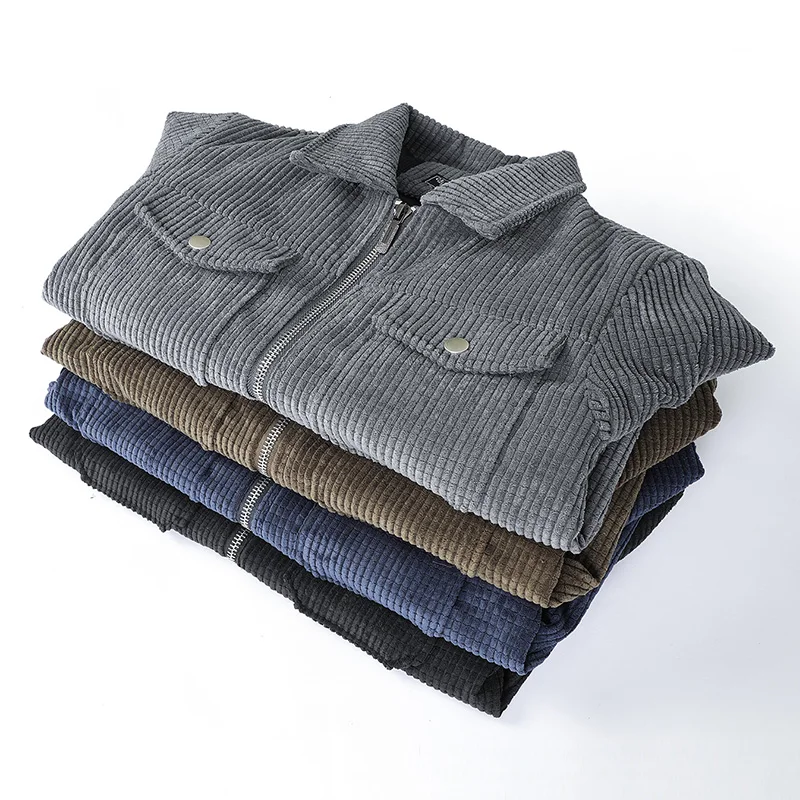 

Japanese Streetwear Men's Black Korean Style Casual Jacket 2021 New Spring High Quality Corduroy Fashion Distressed Loose Coat
