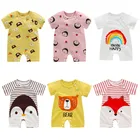 Комбинезон детский летний из хлопка с коротким рукавом, 2021