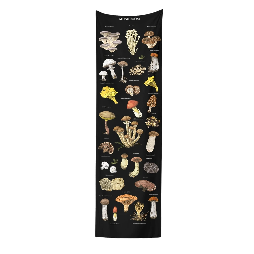 Гобелен с изображением гриба черный фоновый гобелен вертикальный