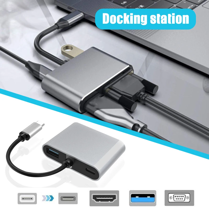 

Convenience Multiport Hub Docking Station Adapter Dock Compatible for USB C Laptops Convenience Multiport Hub Docking Station DF