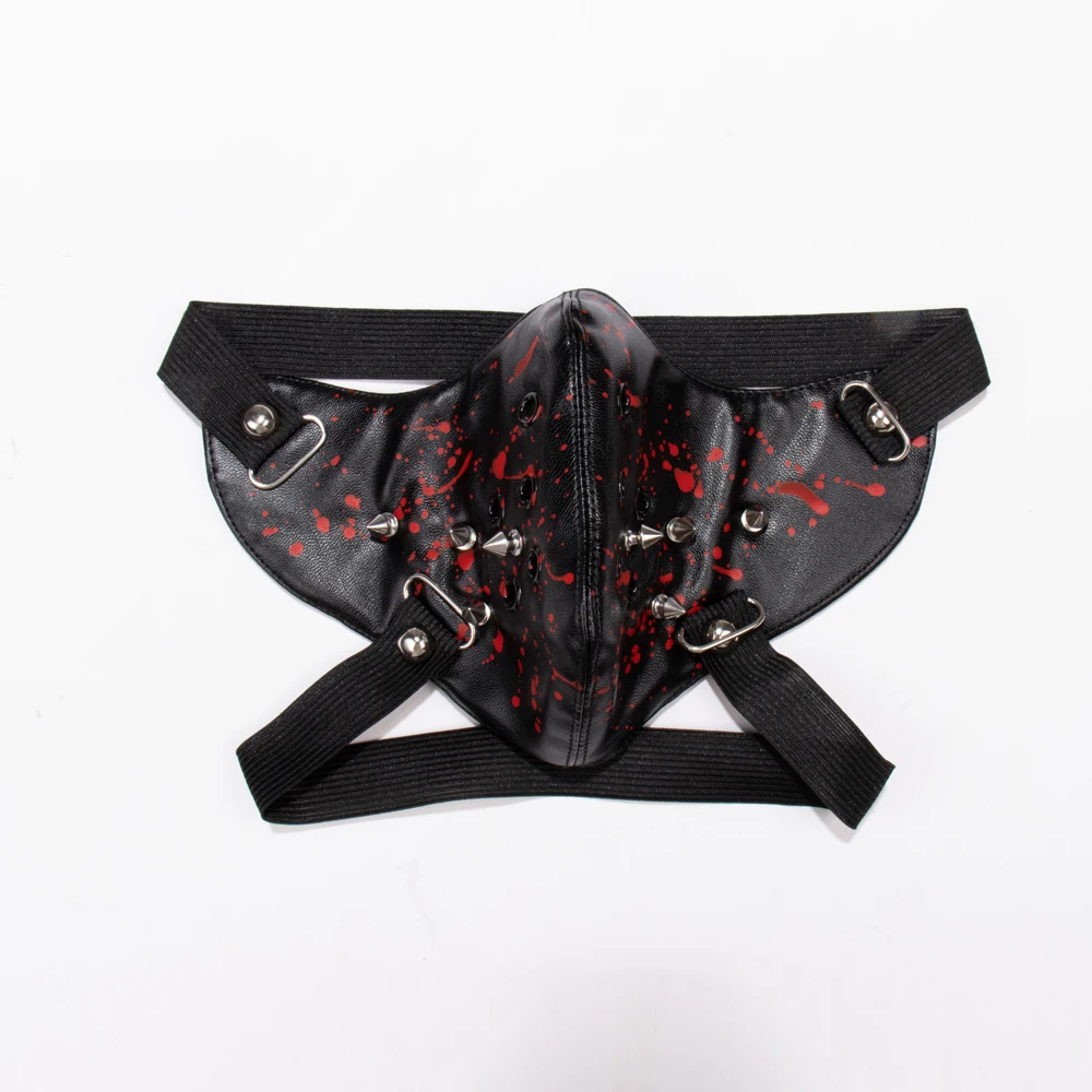 Стимпанк заклепки кожа половина косплей с маской для лица мотоцикла Велоспорт