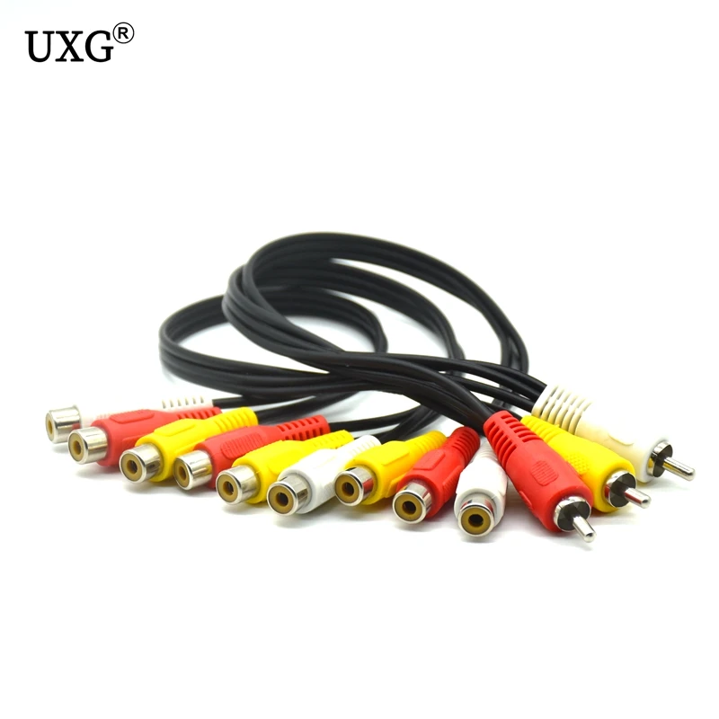 3 RCA штекер до 9 гнездо Композитный Аудио Видео AV кабель сплиттер для Hi-Fi видео DVD CD
