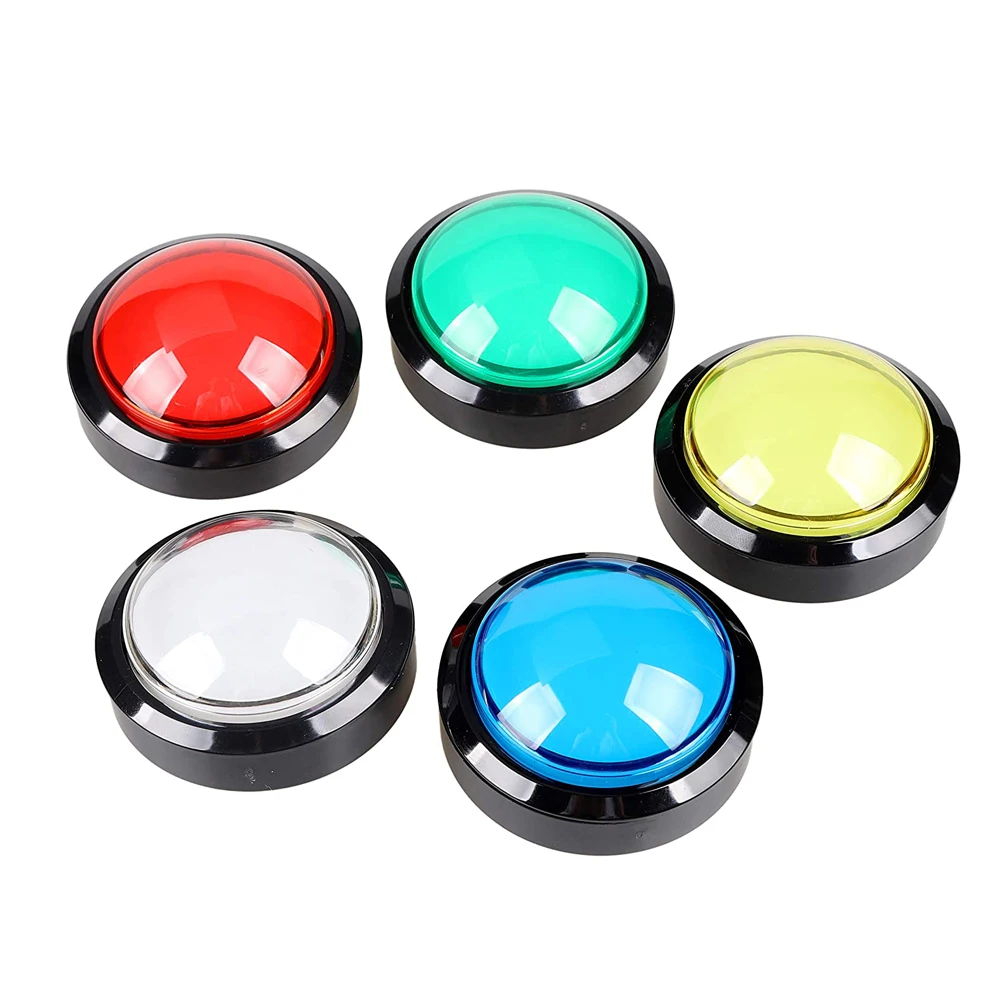 Botones LED iluminados en forma de cúpula, 60mm, para juegos que funcionan con monedas de Arcade (cada Color de 1 pieza), 5 uds.