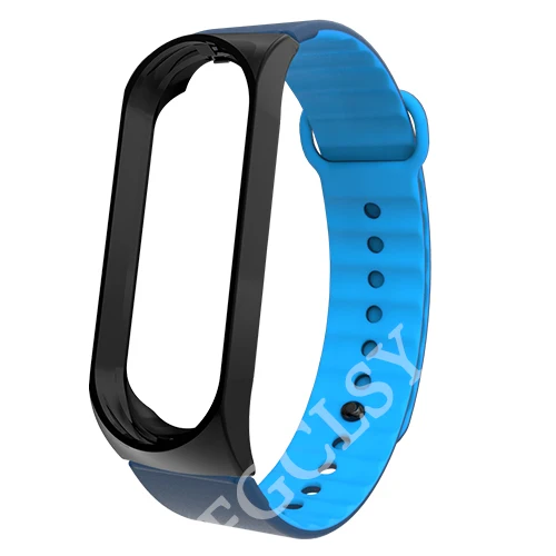 black blue FGCLSY mi Band 4 3 спортивный ремешок для xiaomi mi band 4 3 силиконовый ремешок на запястье аксессуары браслет металлический слот для xiaomi mi band 4 - Цвет: black blue