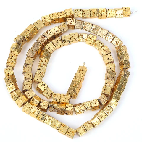 Черные квадратные бусины из вулканического камня fascinante viento