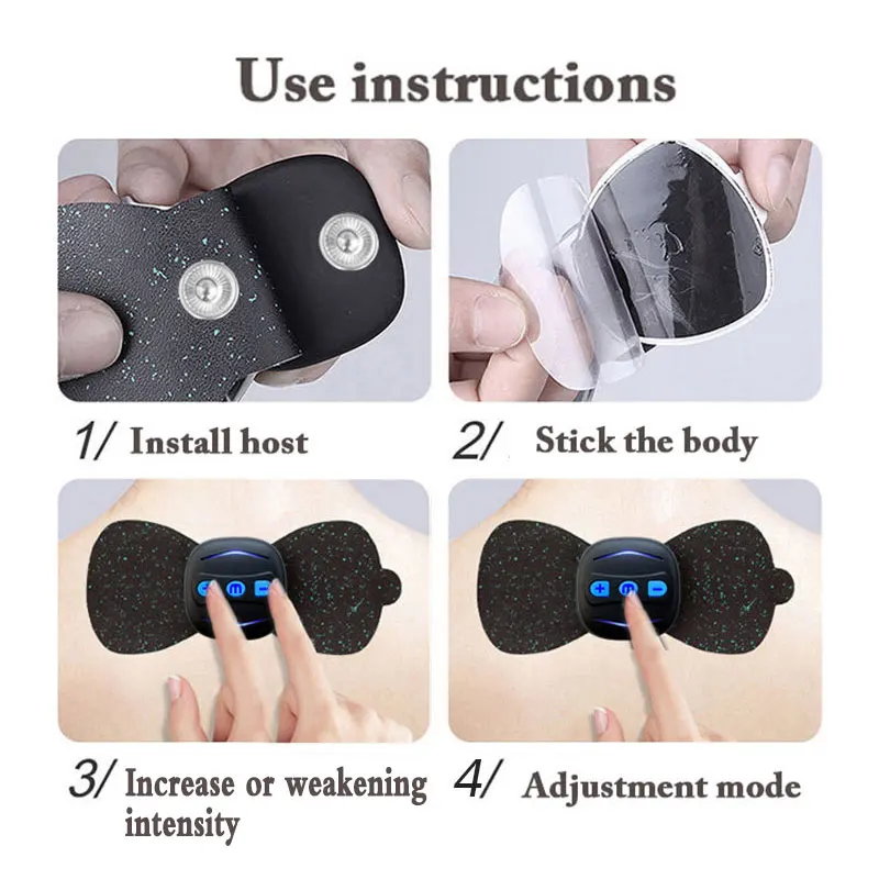 

15 Speed Mini Electric Cervical Massager Cervical Massager Stimulator Sticker Pain Relief Electric Portable Physical Therapy Dev