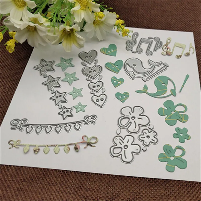 6 цветов металлические Вырубные штампы трафареты вырезанные для рукоделия