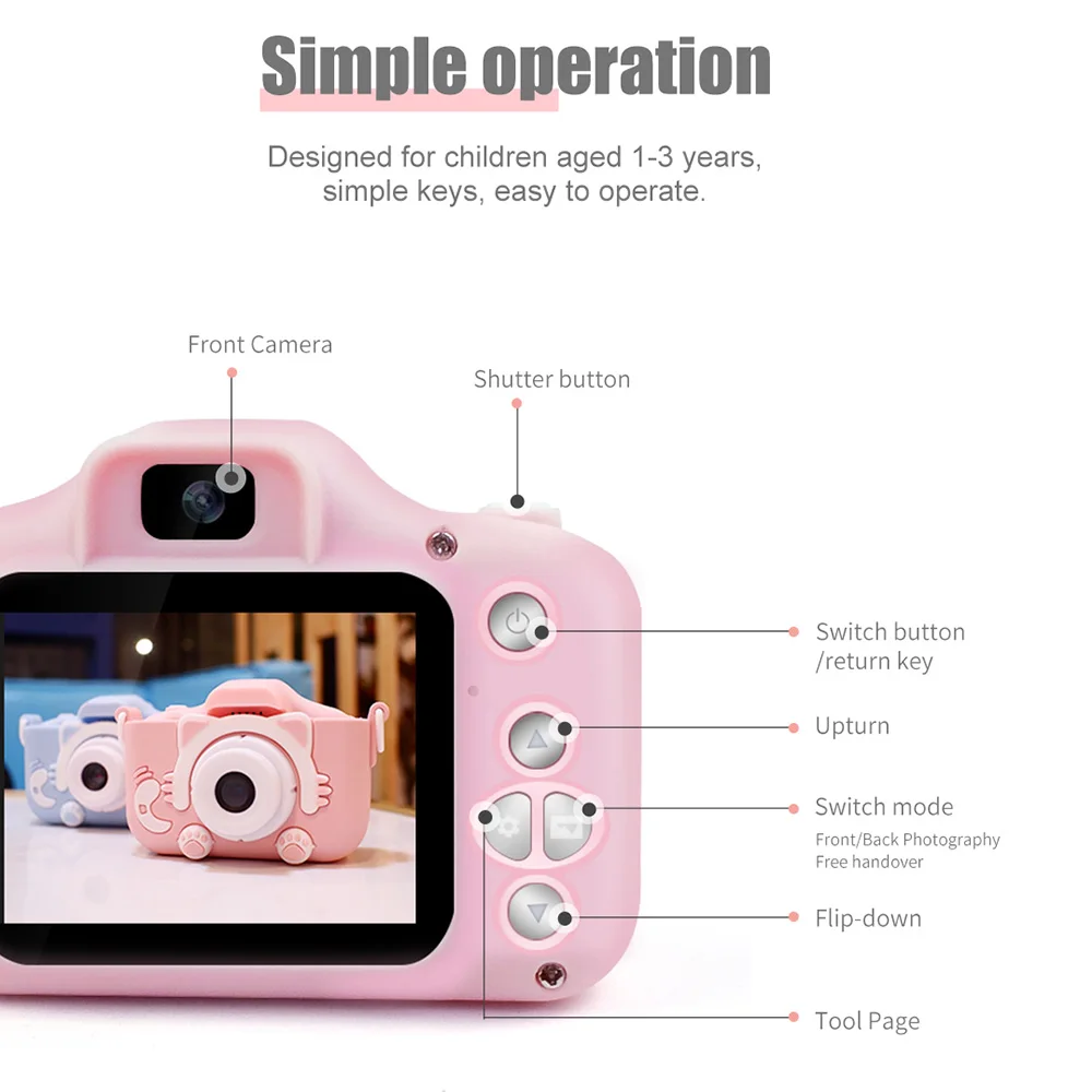 2 0 дюймовый экран мини цифровая детская камера 12 Мп фото с 2000 Вт HD игрушки из