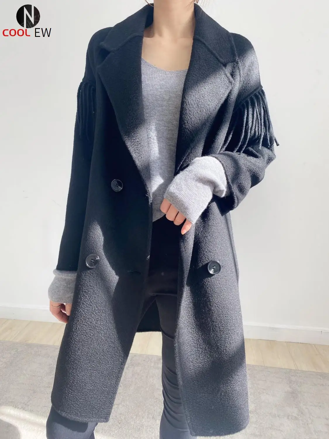 

Women's wool coat winter long coat fashion joker top 100% pure wool
