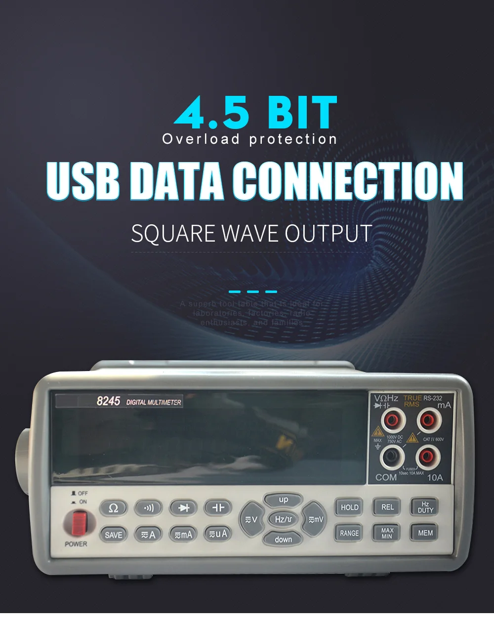 VC8245 4 1/2 Настольный дисплей с высокоточным мультиметром Ture RMS с интерфейсом USB