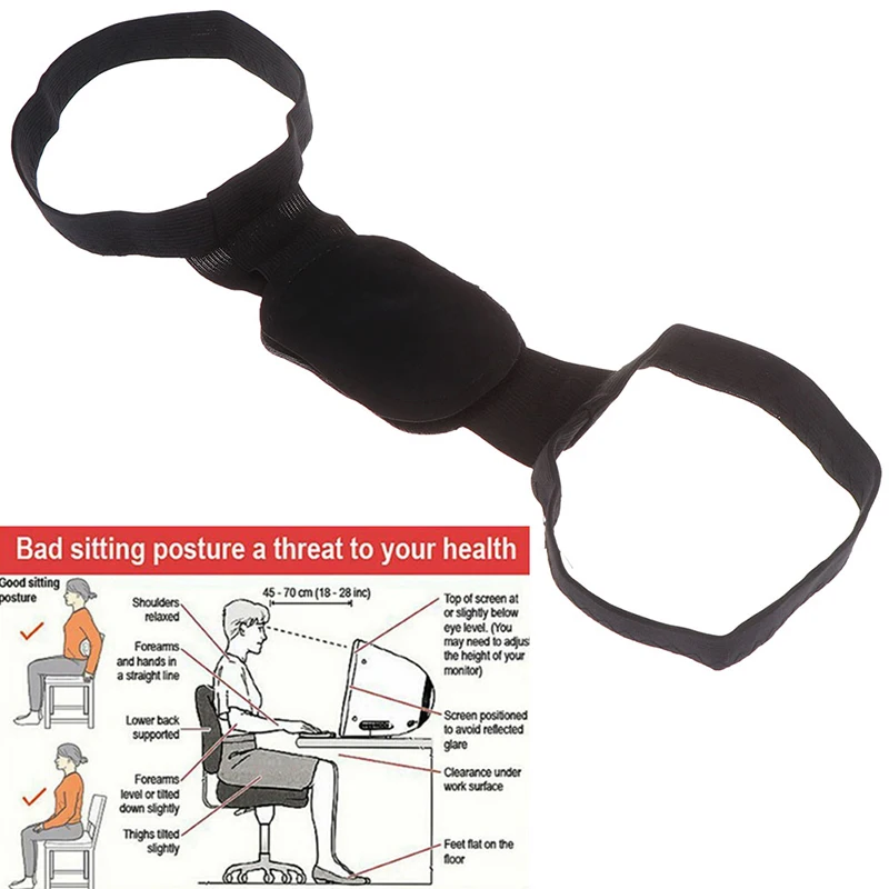 

1Pc Massager Shapewear Chest Belt Back Shoulder Posture Corrector Black