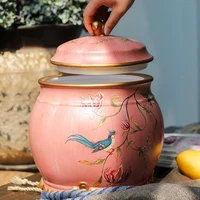 ceramic storage tank american crafts painted storage tank home furnishings kitchen household large rice cylinder altar jars