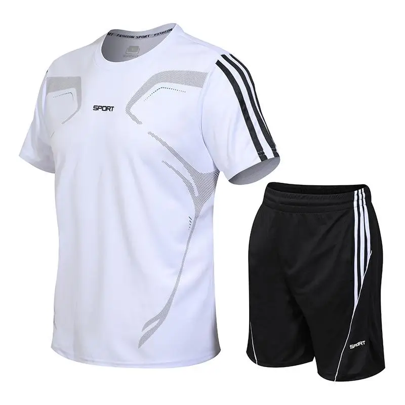 

Suit Men's Sports Suit Fitness Short-Sleeved T-Shirt Shorts Lightweight Quick-Drying Breathable Casual Short T Sportswear