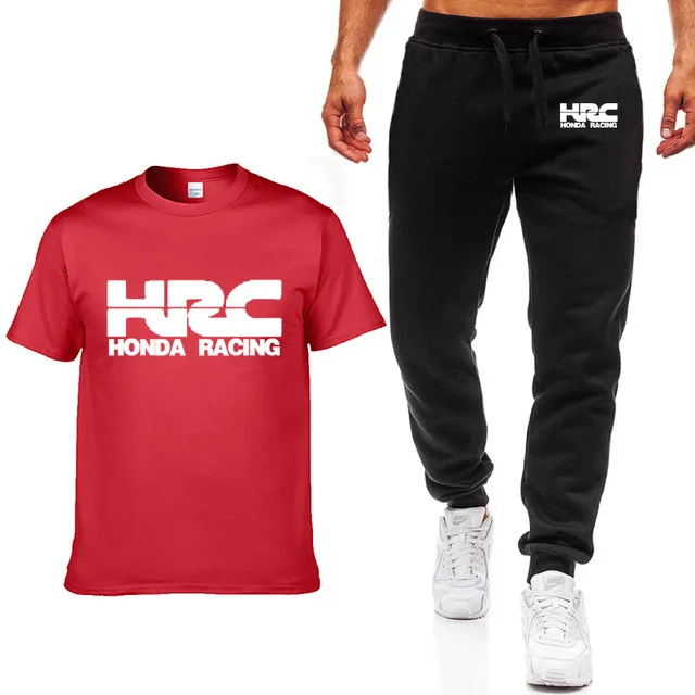 Новые летние мужские футболки HRC гонки мотоцикл автомобиль напечатанный логотип
