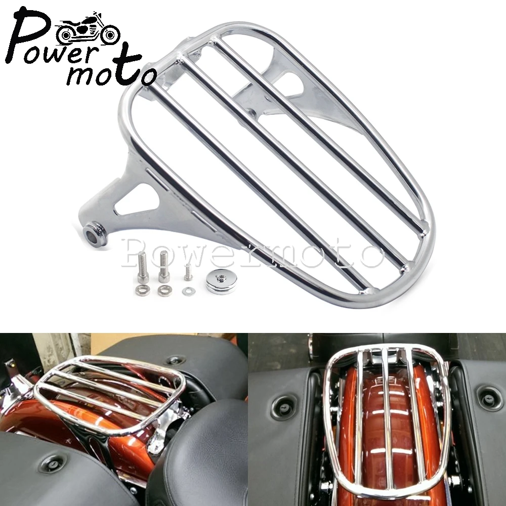

Motorcycle 50300120 Chrome Luggage Rear Fender Solo Seat Rack Bracket For Harley Softail Slim FLSL Street Bob FXBB 2018-2021