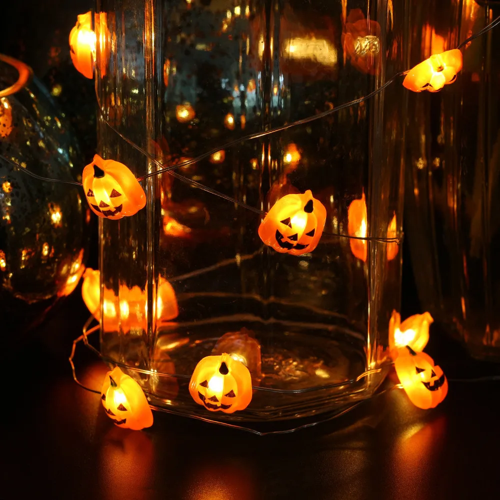

20/30/50leds Halloween Pumpkin String Lights Battery Powered DIY Pumpkin Garland Lights for Outdoor Halloween Decorations Lights