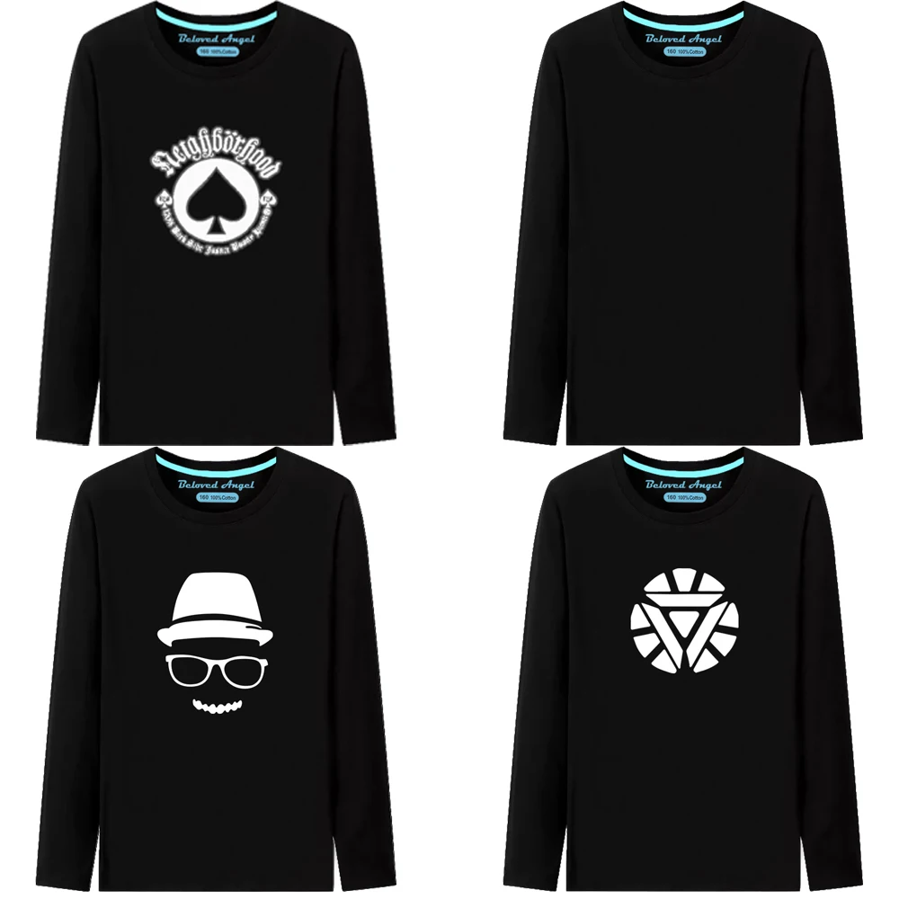 

2021 New Fashion Game Luminous T Shirt Children Long Sleeve O-neck Tshirt Tees For Boys Kids Casual Cartoon Tops Girls T-shirt