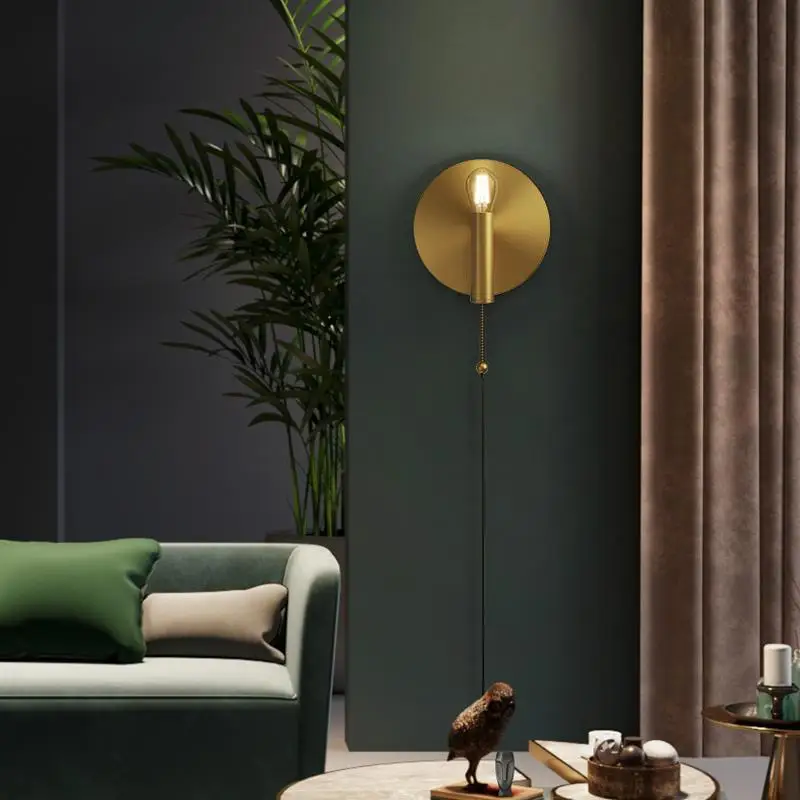 Современный медный настенный светильник s светодиодный для спальни ванной