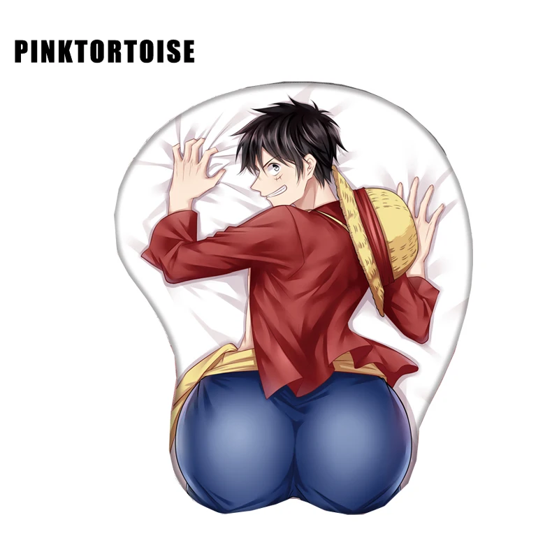 Силиконовый коврик для мыши с подставкой запястья в стиле аниме Luffy 3d игровой