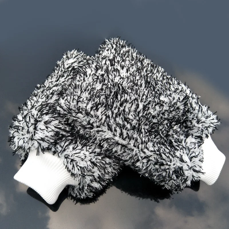 

1 Pcs Soft Car Care Wash Mitt Microfiber Plush Cleaning Glove Washing Mitten Brush Plush Car Accessories