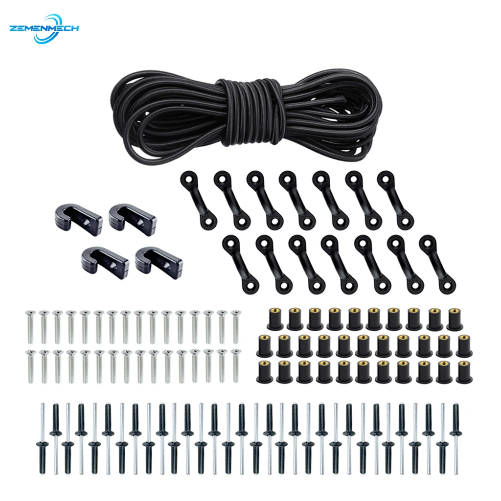

Kayak Expanded Deck Rigging Kit Elastic Rope Bungee Nylon C and J Buckle Tie Down DIY for Canoe Boat Marine Accessories Dinghy