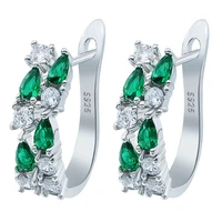 luxury flash blue round water drop shape zircon earrings charm womens earrings bridal wedding jewelry womens pendant