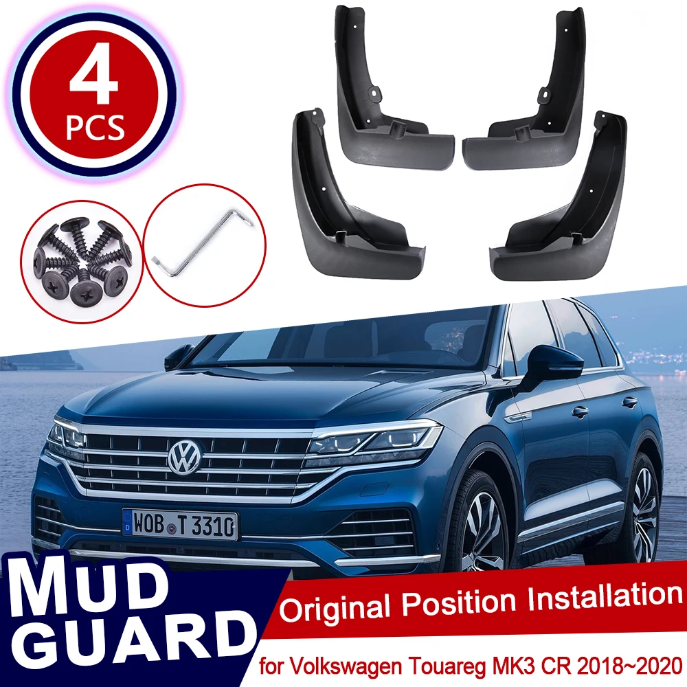 

for Volkswagen VW Touareg MK3 CR 2018 2019 2020 4Pcs Set Car Mud Flaps Front Rear Mudguard Splash Guards Fender Mudflaps
