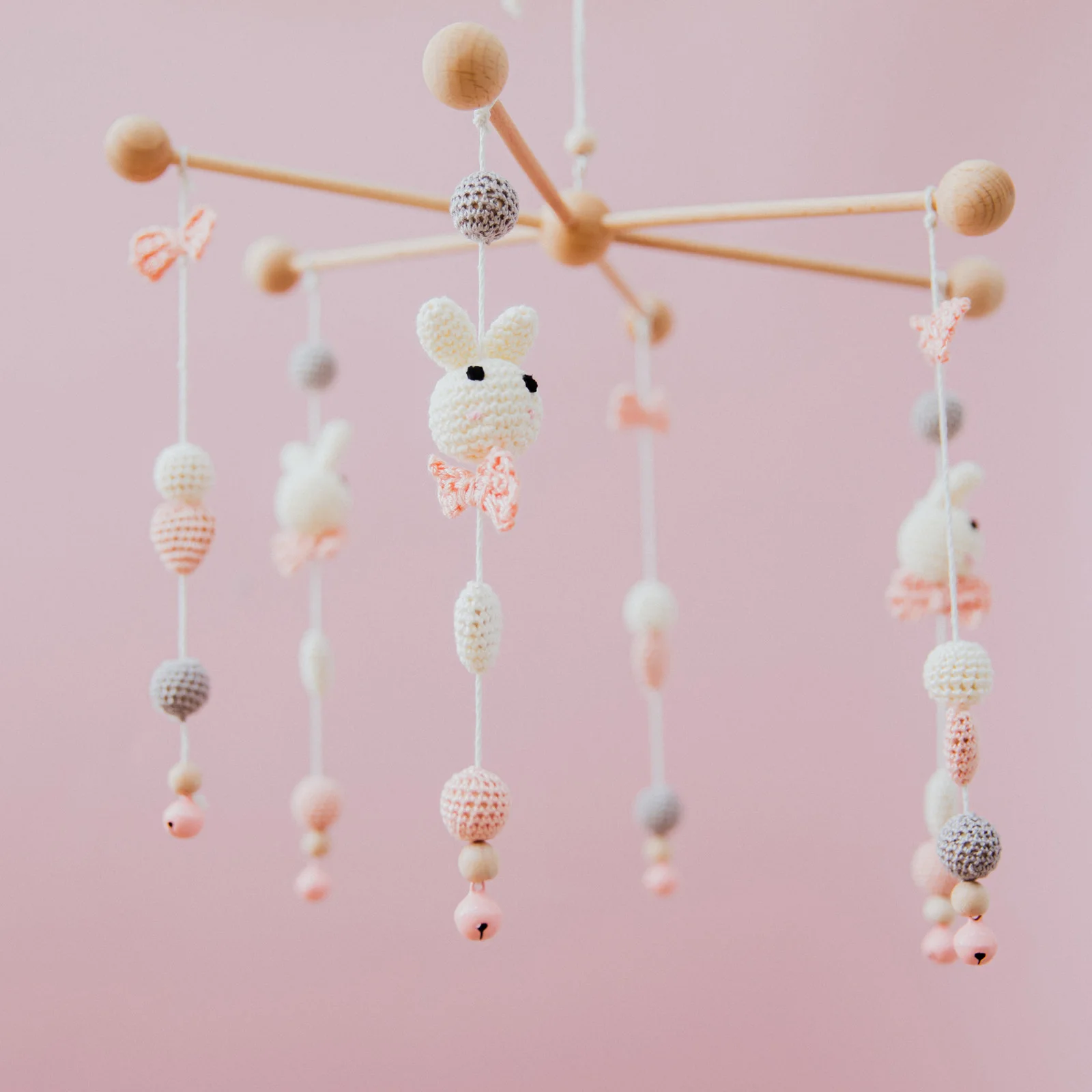 

Crochet animal bed bell 0 12 months baby gym rattle newborn supplies mobile bed toy baby interactive toy stroller decoration