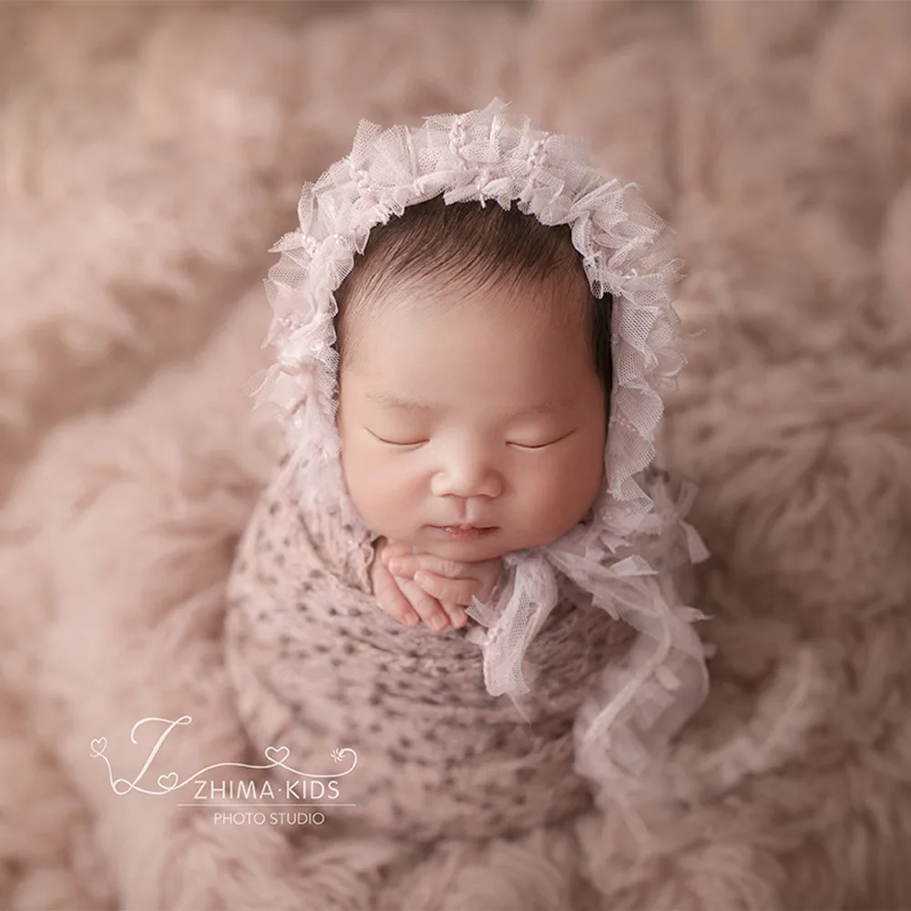 Newborn Photography Clothing Lace Hat+Dot Wrap 2pcs/set Baby Photo Prop Baby Cap Wraps Studio Baby Photography Props Accessories